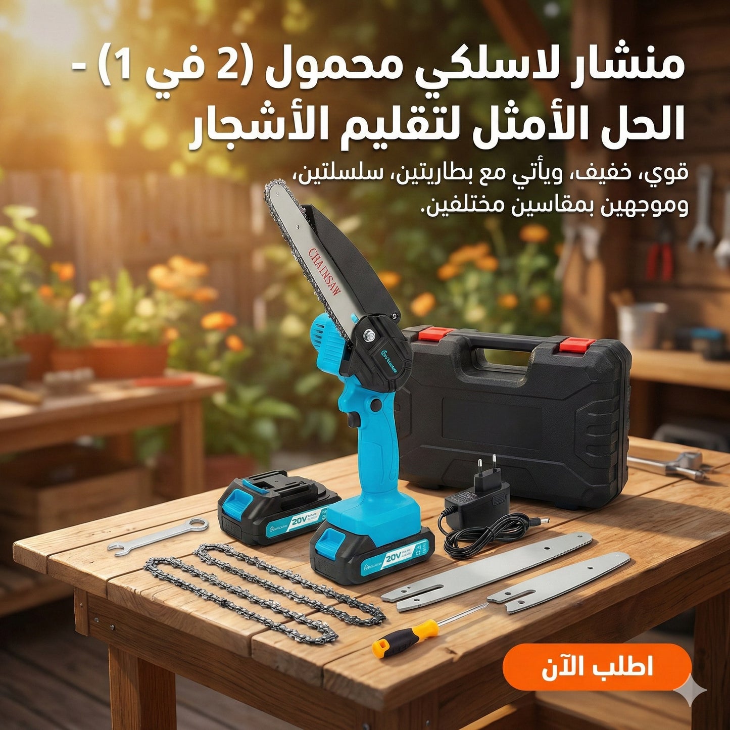 طقم المنشار اللاسلكي المحمول الاحترافي (2 في 1)