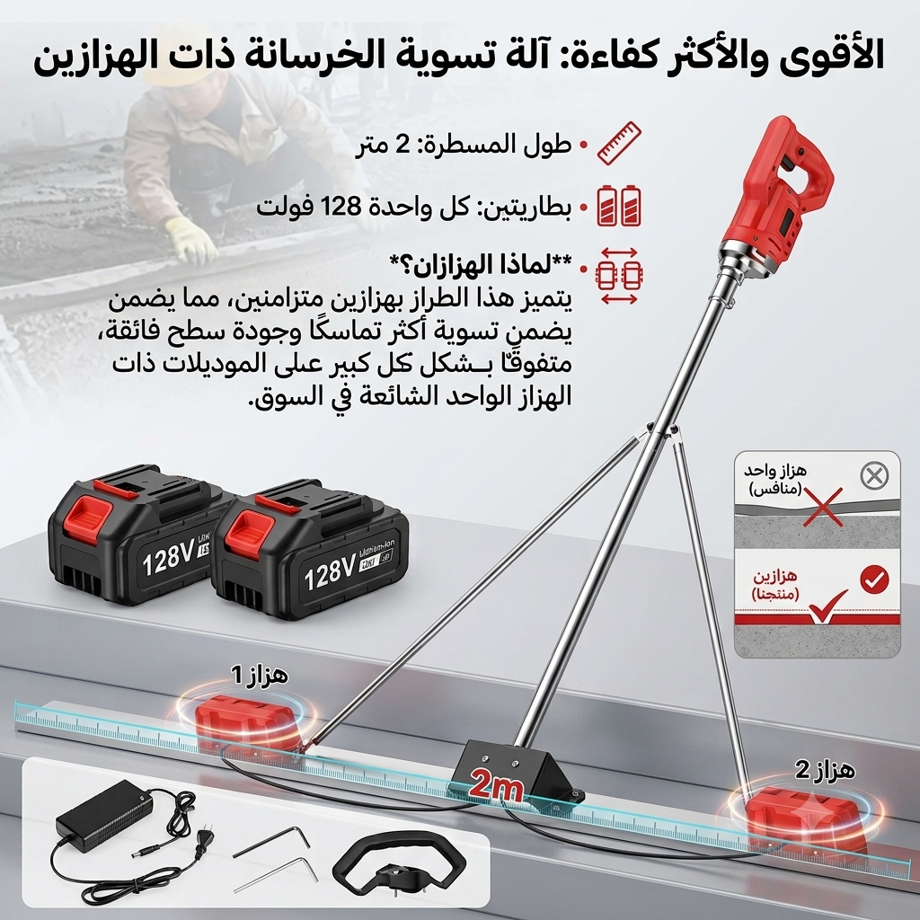 الة تسوية الخرسانة بهزازين